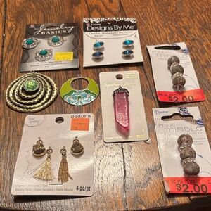 Assorted Turquoise & Pink Jewelry Lot — Charms and Pendants